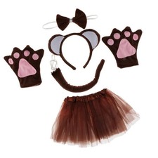 5 Pièces Bandeau De Singe Noeud Papillon Queue Pattes Tutu Jupe Déguisement