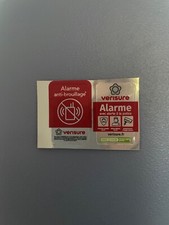 Lot de deux autocollants neufs 4 x 2.5 cm Verisure Securitas Direct original