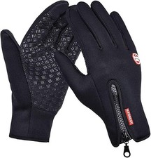 HKXY Gants de vélo, moto noirs hiver Taille L