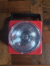 Vintage Lampe torche rouge VARTA avec double poignée 1970