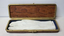 Ancienne Boîte à Gants de voyage en cuir et laiton doré XIXe siècle
