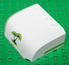 Lego White Windscreen 5x6x2 Lime Both Sides Sticker Palm Tree 61484pb001 / 7639