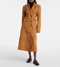 Trench femme en cuir daim