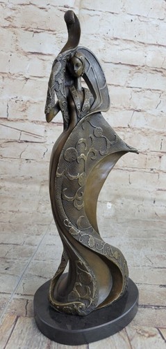 Art déco bronze statue chair - art,