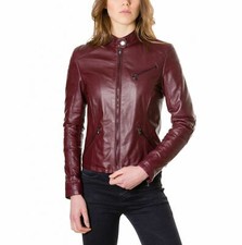 Veste en cuir de couleur