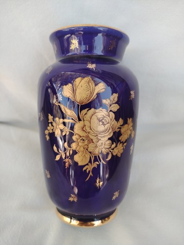 Vase bleu decor fleurs - decor,