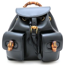 Sac à dos GUCCI bambou 702101 cuir noir/352756