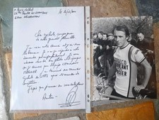 Rare Photo Dédicacée Autographe + Lettre Cycliste Michel Riou Tour De France