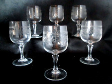 Lot 6 VERRE à EAU sur PIED (+1 VIN) Matignon Crystal Glass CRISTAL ARQUES voile!