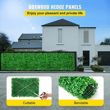 VEVOR Déco Murale Plante Artificielle Panneaux Maison Herbe de Buis Haie 12Pcs