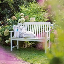 Banc De Jardin En Bois Glendale FSC 2 Places Blanc 93 X 120 X 60 Cm