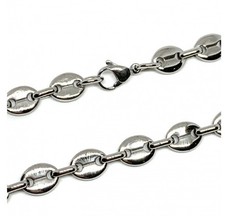 Chaîne Collier grain de café acier 50 cm x 6 mm