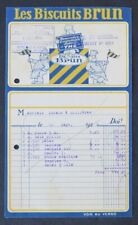 Facture 1926 LES BISCUITS BRUN Militaires illustrée billhead 109