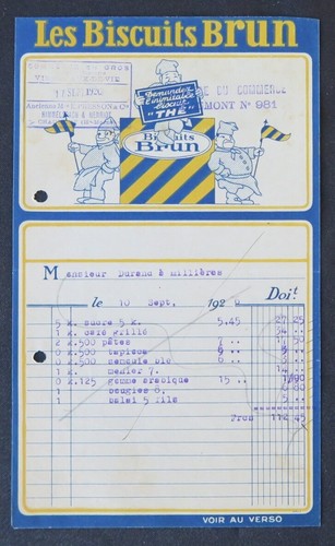 Facture 1926 les biscuits - facture,