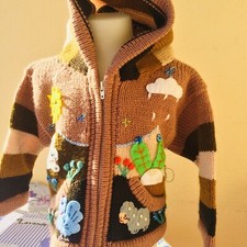Gilet péruvien pour enfant bébé Marron Taille 6 mois