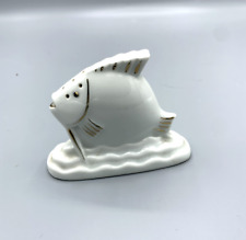 Figurine, Salière en porcelaine poisson blanc et dorures