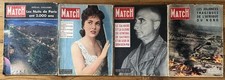 Lot de 4 anciens Paris Match années 1952-1955 – n°123, 259, 268, 336 – assez bon