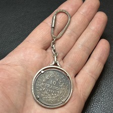 France - Monnaie de 10 Francs Hercule en porte-clefs ! 1971 en Argent Réf C53