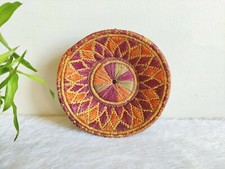 1920s Vintage Mandala Design Tricoté Main Paille Basket Fruits Légumes W704