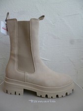 Tamaris Bottes Bottines En Cuir Beige NEU!!