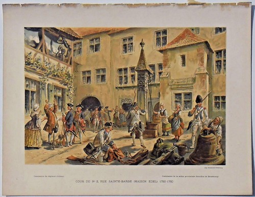 Gravure strasbourg cour du - gravure,