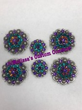 Western Saddle Set Of Conchos With Screws Bling