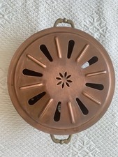 Ancien Chauffe Plats Rond Cuivre Et Metal