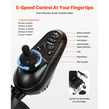 Fauteuil Roulant Électrique Dossier Réglable Pliable 136 Kg 21 Km 533,4 Mm