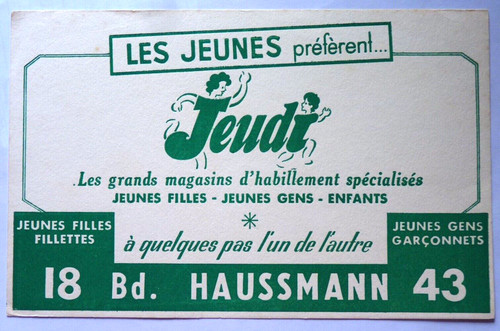 Buvard jeudi vêtements - jeudi,