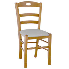 Chaise Loris En Noyer Clair Avec Assise En Similicuir Gris