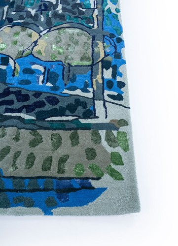 Tapis touffeté main abricot - touffeté,