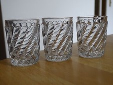 BACCARAT 3 ANCIENS PETITS VERRES LIQUEUR CRISTAL MOULER BAMBOU 19 EME défauts