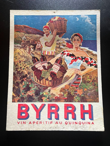Publicite carton byrrh vin - -,