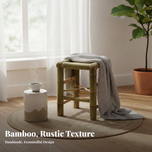 Tabouret artisanal bambou - tabouret, en