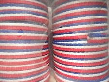 Lot de deux bobines de ruban bleu blanc rouge de la monnaie de Paris, 8 mm.