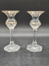 Paire bougeoirs cristal