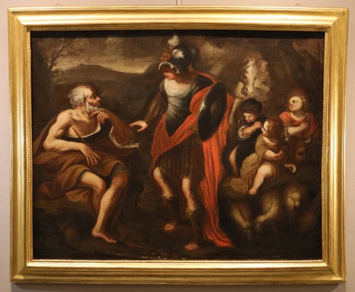 Grand tableau ancien erminia - tableau,