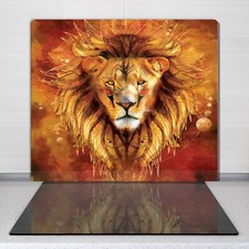 Cuisine planche à découpe verre Tableau Abstrait Animal Chat Lion 60x52 cm