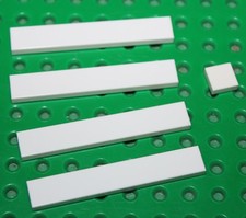Lego 4 White Tile 1x6 +1 tile
