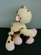 *. DOUDOU PELUCHE TCF TOUT COMPTE FAIT VACHE girafe ECRU MARRON ROSE 24c NEUF*