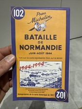 Carte Pneu Michelin 102 Bataille de Normandie Réimpression de la carte de 1947