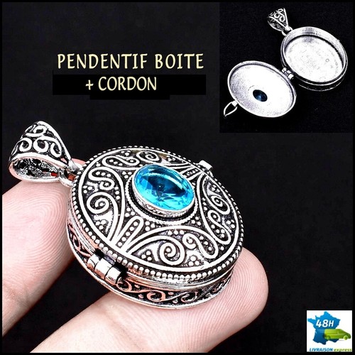 Pendentif boite argent 925 - pendentif,