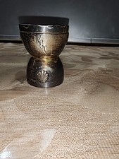 Ancien coquetier Diabolo  en argent massif minerve 39 gr Décor Coquille St J