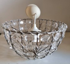 Lampe Lustre  suspension à pampilles et perles