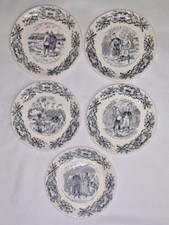 5 ASSIETTES TERRE DE FER   H B