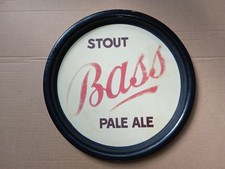 plateau en tole emaillée vintage de bar biere " BASS " stout pale ale