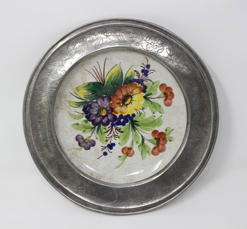 Assiette fleurs entourage