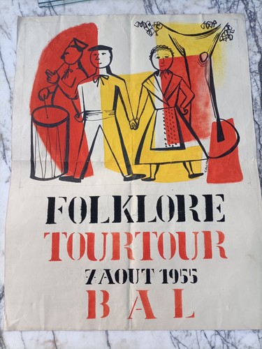 Affiche peinte bal à - peinte,
