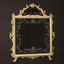 Grand miroir en bois laqué
