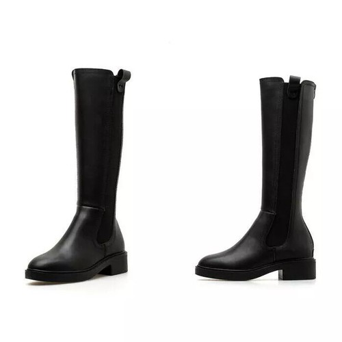 Bottes bikers noir cuir - bikers,